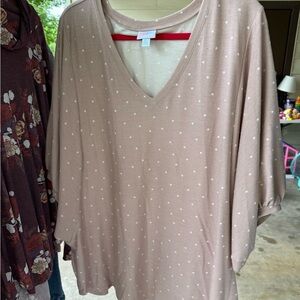 LuLaRoe Tan Dolman Sleeve Oversized Blouse